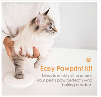 Cadre photo pour empreintes de pattes d'animaux avec kit d'empreintes en argile - Cadre en bois pour empreintes de pattes d'animaux, souvenir commémoratif DIY pour chats et chiens