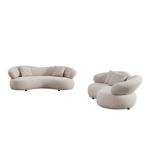 Juego de sofás modernos italianos para sala de estar, sofá de <span class=keywords><strong>tela</strong></span> <span class=keywords><strong>Beige</strong></span> con sofá otomano de 3 + 2 + 1 plazas, sofá seccional para Hotel y Villa - Product Image 5