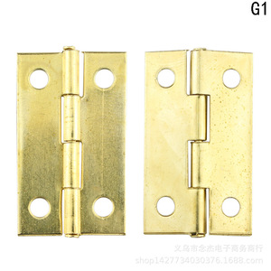 Bisagra para Muebles de 29x17mm, Amarilla, 180 Grados, Hierro G1, Montaje Superficial para Caja de Madera - Product Image 2