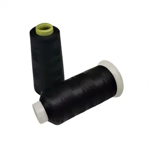 Fil de filament de polyester de couleur noire 108D/2 fil à broder torsadé 120D fil à coudre pour la broderie d'ordinateur