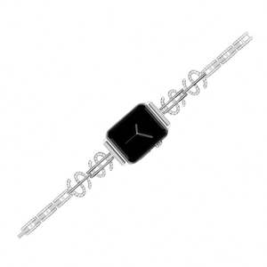Pulsera con correa de metal a la moda para mujer, abalorio de dólar con diamante ciego para Apple Watch - Product Image 5