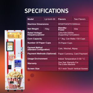 Mesin Pembuat Popcorn Otomatis Layar Sentuh JOY FUNPLAY, Mesin Popcorn, Makanan Ringan, Mesin Penjual Popcorn untuk Bioskop dan Pusat Perbelanjaan - Product Image 3