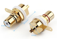 Plaqué or Prise RCA Connecteur à Montage Sur Panneau Châssis Audio Prise Cloison avec ÉCROU À Souder