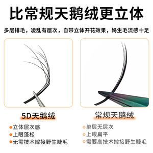 Faux cils 5D Courbe C Courbe D Bande invisible Style désordonné Cils en bande complète pour femmes Amélioration du maquillage - Product Image 4