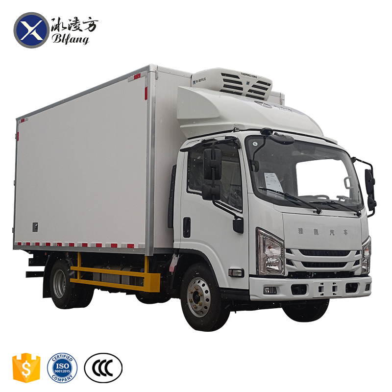 Isuzu 5T 152hp 4X2 Met Thermo King Aangepaste Transport Fruit Groente Geïsoleerde Pu Sandwich Panel Box Koelkast Truck