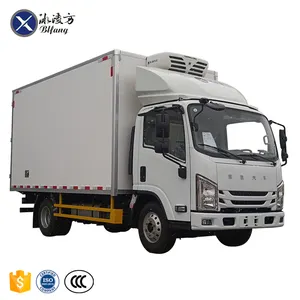 Isuzu 5T 152HP 4X2 Với Nhiệt Vua Tùy Chỉnh Giao Thông Vận Tải Trái Cây Rau Cách Điện PU Bánh Sandwich Bảng Điều Chỉnh Hộp Tủ Lạnh Xe Tải