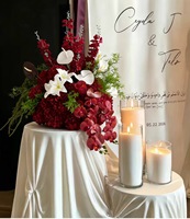 Offre Spéciale – Boules de fleurs artificielles en soie blanches et noires pour centres de table de mariage, arrangements floraux de 50 cm, 60 cm, 70 cm, 80 cm
