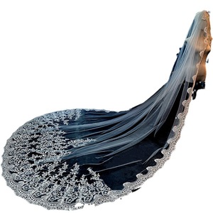 ROMANTIS Kerudung Pengantin Mewah Vintage Panjang 3,5 Meter Berbahan Payet dan Renda Model Cathedral - Product Image 5