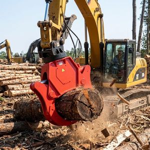 Fendeuse de bois hydraulique à attache rapide pour <span class=keywords><strong>mini</strong></span>-chargeuse, cisaille à bois pour excavatrice, pince de préhension robuste pour souches d'arbres - Product Image 1