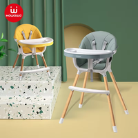 Chaise haute pour bébé en plastique Howawa avec coussins, plateaux repas, hauteur réglable pour l'alimentation des enfants, cuisine, salon, extérieur, école