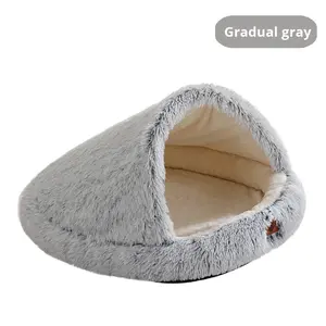 Cama para Perros Cálida y Ecológica de Invierno, Diseño Cuadrado, Patrón Sólido, Cerrada, con Relleno de Espuma Viscoelástica, Lavable a Mano - Product Image 6