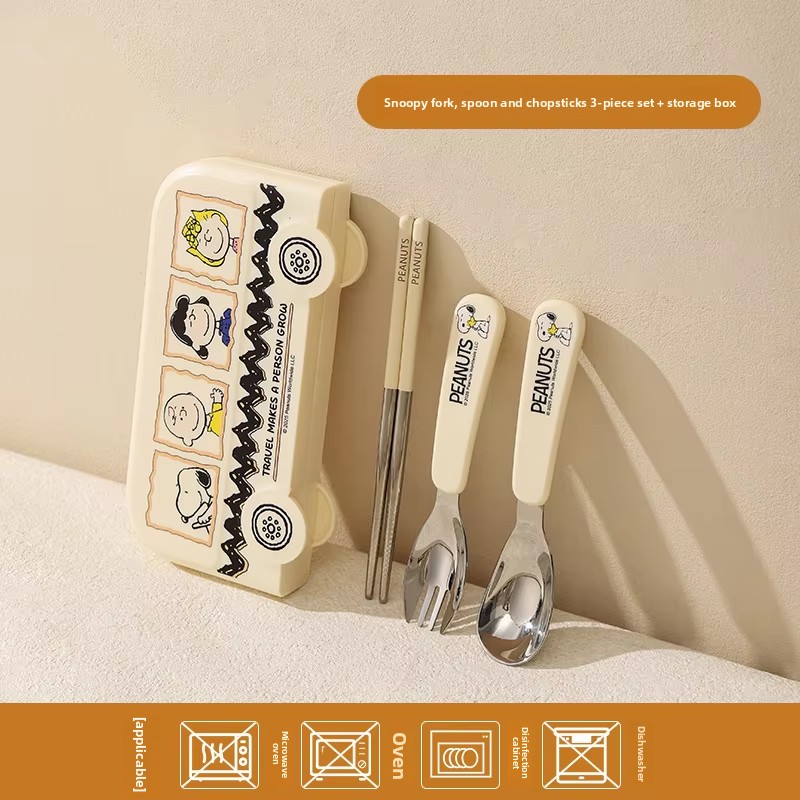 316 stainless steel bus cutlery-snoopy ip-3-piece set