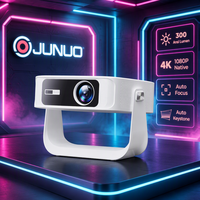 Projecteur LED intelligent 4K de poche JUNUO Q1 HD 1920*1080 300 Lumens avec haut-parleurs intégrés, écran automatique, WiFi6 double bande, Android 9.0