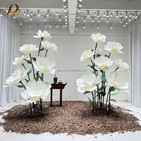 Décorations d'allée de mariage JINDA, fleurs géantes lumineuses à LED, décorations florales en papier EVA, lumières pour allée de mariage