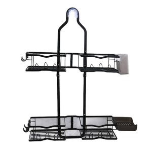 Support organisateur de <span class=keywords><strong>douche</strong></span> double couche en acier au carbone noir support de pommeau de <span class=keywords><strong>douche</strong></span> suspendu avec <span class=keywords><strong>porte</strong></span>-<span class=keywords><strong>savon</strong></span> rasoir <span class=keywords><strong>porte</strong></span>-brosse <span class=keywords><strong>à</strong></span> dents - Product Image 5