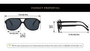 <span class=keywords><strong>Occhiali</strong></span> da Sole Retrò Boxy alla Moda con Doppio Ponte, Protezione UV, <span class=keywords><strong>Lenti</strong></span> <span class=keywords><strong>Colorate</strong></span>, Logo Personalizzabile – Ideali per Ciclismo, Guida e Attività all'Aperto - Product Image 4