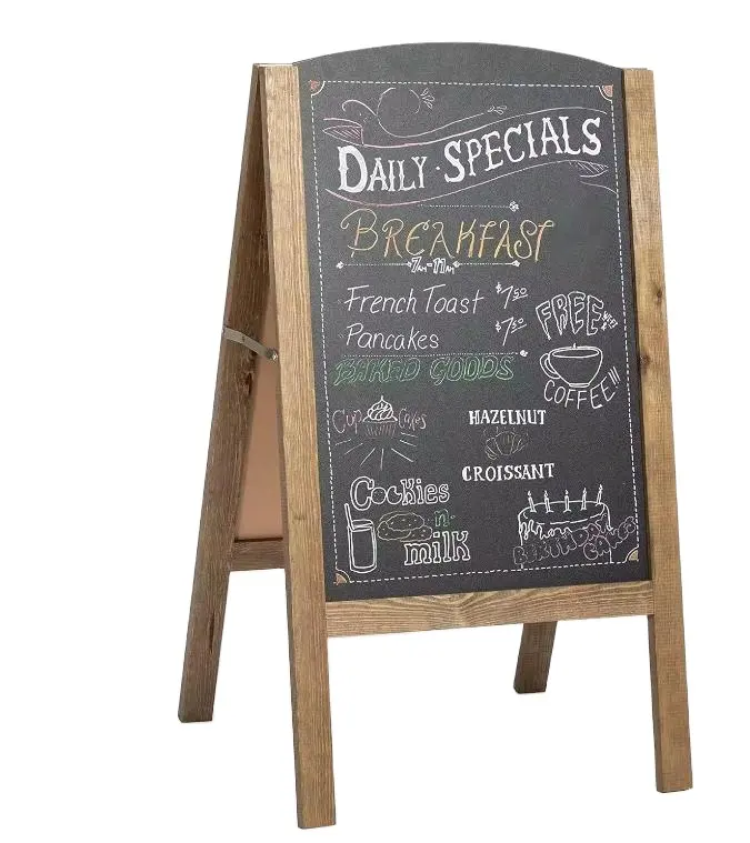 Wooden Chalkboard blackboard Sandwich Board Chalk Board Standing Sign