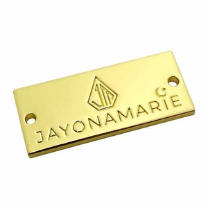 Étiquettes métalliques gravées avec logo personnalisé pour bandeaux, à coudre sur les vêtements simples - Product Image 3