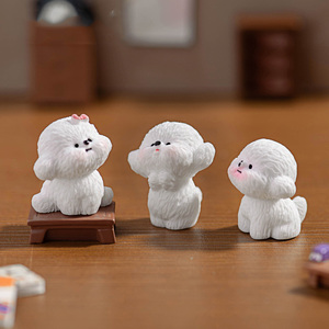 <span class=keywords><strong>Mini</strong></span> figure di cuccioli di resina piccoli animali di cane ornamenti per auto in miniatura fata giardino accessori decorazioni casa delle bambole accessori - Product Image 4