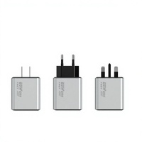 Chargeur mural USB-C GaN 65W double port PD 3.0 à charge rapide avec protection OTP pour ordinateur portable, téléphone et tablette