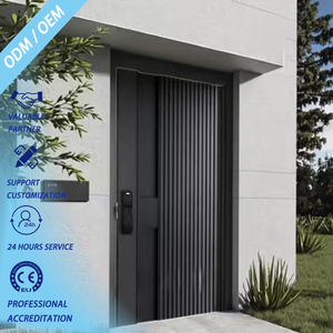 Puerta de Entrada de Aluminio de Lujo Estándar Europeo, Antirrobo, Seguridad Manual, Puerta Residencial Moderna para Jardín Exterior - Product Image 1