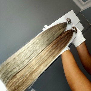 Extensiones de Cabello Humano Remy 100% Virgen con Punta de Queratina Italiana, Extensiones de Cabello con Punta I, Doble Trama, Cutícula Alineada - Product Image 2