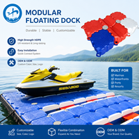 Emplacement de stationnement pour bateau à moteur, cubes de ponton flottants en plastique, plateforme aquatique pour jet-ski, quai flottant, marina pour jet-ski