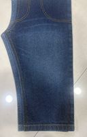 Tela Brocada Ultra Denim Azul Medio Premium, Resistente a la Abrasión, con Patrón Decolorado, para Blazers/Trajes y Prendas de Moda