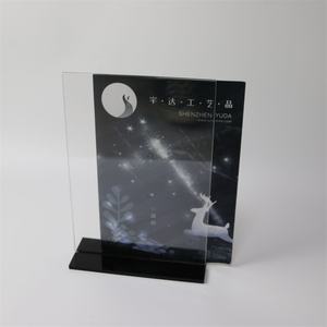 حجم مخصص حامل أكريليك مع قاعدة سوداء من البلاستيك الشفاف الجدول حامل قائمة الطعام تستقيم الإعلان صورة صورة الإطار - Product Image 2