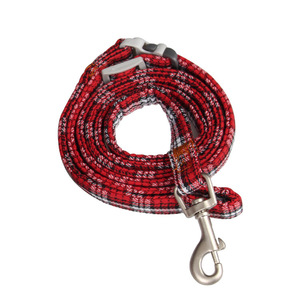 สายจูงสัตว์เลี้ยง สายรัดสุนัขขนาดเล็ก ปรับได้ สายรัดแบบมีเบาะ ลายสก๊อตทันสมัย ป้องกันการหลุดรอด - Product Image 3