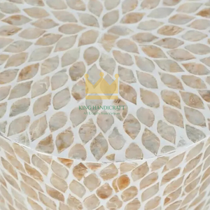 Mesa auxiliar de acento con Incrustaciones de nácar hechas a mano con patrón para sala de estar, decoración de lujo, Exportación OEM, diseño personalizado - Product Image 4