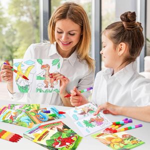 Dinosauro Mini libri da colorare con pastelli per feste, <span class=keywords><strong>libro</strong></span> di attività per bambini regali di natale per feste - Product Image 5