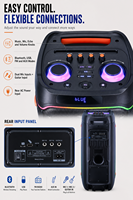 Speaker Karaoke Party Dual 10-Inch Tipe Lantai Satu Mikrofon Nirkabel untuk Kabinet Plastik Bertenaga DC USB FM Warna RGB