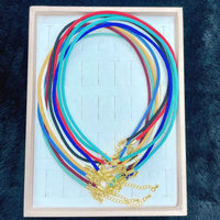 CH-LAN2206 Nouveauté Collier en corde coloré avec fermoir en cuivre plaqué or, collier tressé multicolore réglable, bijoux en corde