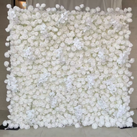 Backdrop Bunga Sutra Gulung 3D Custom Mewah Ramah Lingkungan Romantis Warna Pink Putih untuk Dekorasi Dinding Photo Booth Pesta Pernikahan Grosir
