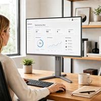 Soporte de Monitor VESA Eléctrico Ajustable en Altura, Motorizado, Independiente, para un Solo Monitor, con Inclinación y Giro, para Escritorio