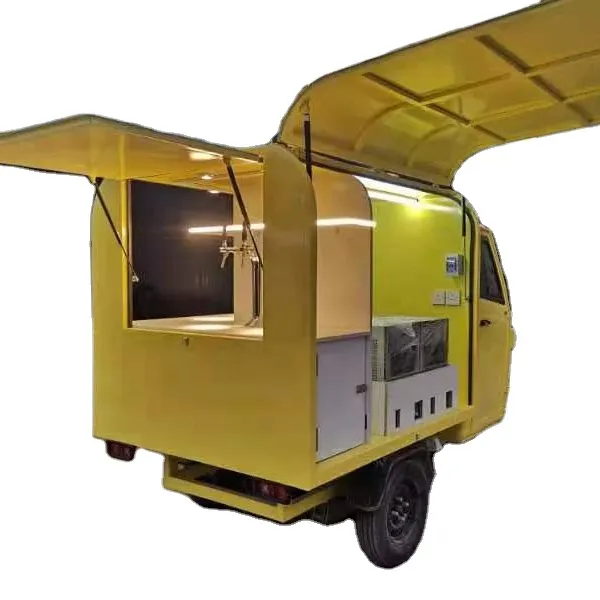รถบรรทุกอาหาร Ape ห้องครัวประเภทใหม่ขายบนถนนรถตู้กาแฟรถเข็นจัดเลี้ยงเบอร์เกอร์ทอดไอศกรีมรถบัสรถบรรทุกอาหารมือถือ