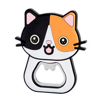 Décapsuleur en silicone personnalisé par le fabricant, motif chat mignon, étanche, léger, aimant de réfrigérateur, accessoire de bar