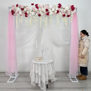 Ramo de rosas para boda, arreglo floral sobre fondo blanco, centro de mesa de flores de seda - Product Image 6