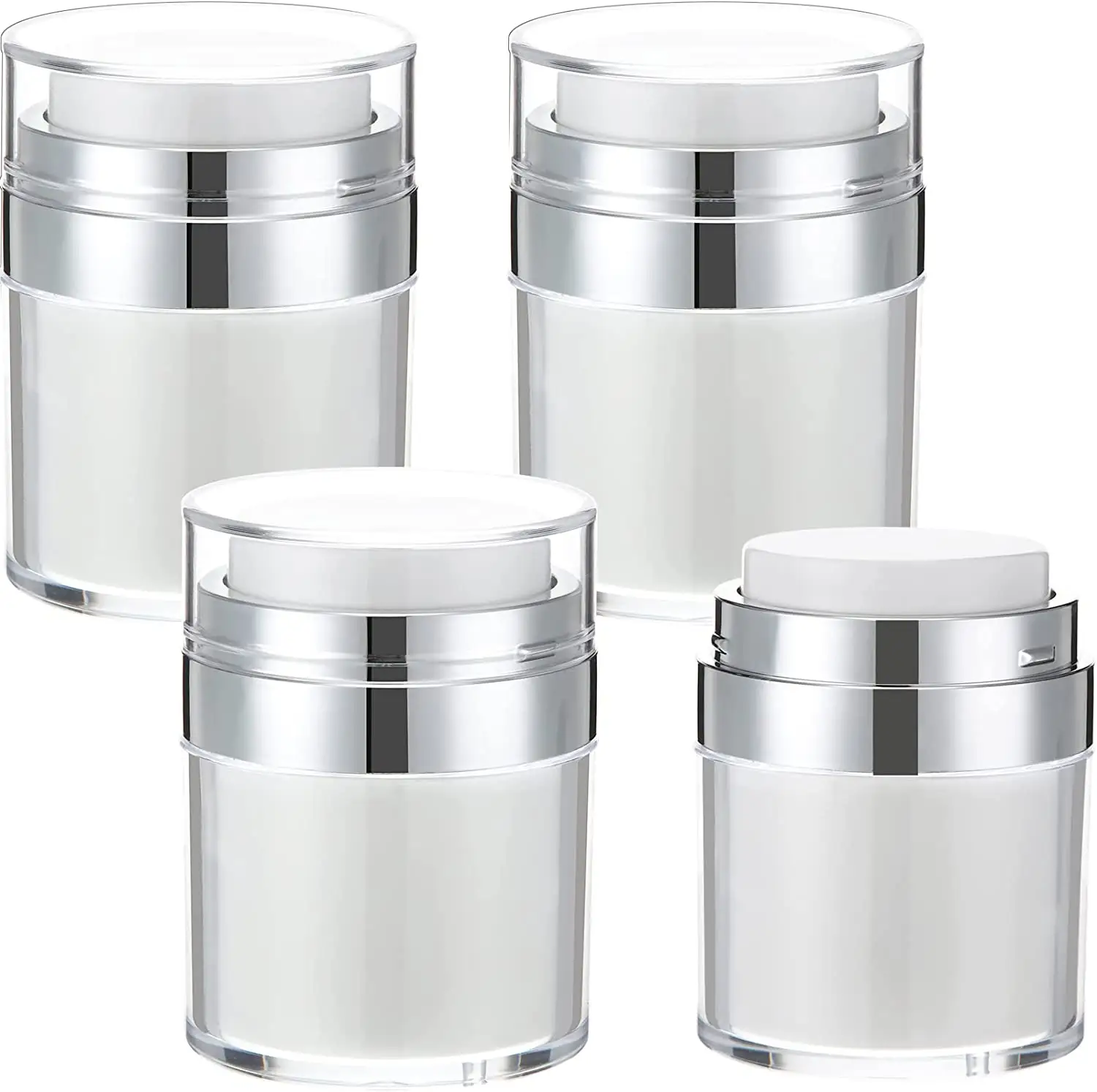 Goede Prijs Cosmetica Containers En Verpakking Huidverzorging Airless Duwen Lotion Cosmetische Crème Pot Airless Pomp Pot