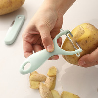 Fruitmes Tweedelige set Handmatig roestvrij staal Multifunctioneel opvouwbaar handvat Meloenschiller Fruitschraper