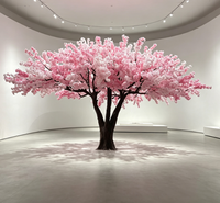 Pohon Bunga Besar Penuh Bunga Tiruan Jepang Pohon Sakura Merah Muda Hiasan Lantai untuk Dekorasi Pernikahan