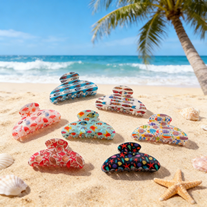 กิ๊บหนีบผมพลาสติกลายการ์ตูนมหาสมุทรฮาวายแบบพิมพ์ลายตามสั่ง สำหรับเด็กผู้หญิงและผู้หญิง - Product Image 1