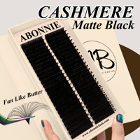 Extensions de cils volume coréennes PBT, plateaux de cils en soie satinée noire, longues et effilées, finition mate