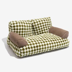 Großhandel Retro Kariertes Haustier-Sofa <span class=keywords><strong>Vintage</strong></span>-Design mit Waschbarem Abnehmbarem Bezug Rutschfestes Luxusbett für Hunde und Katzen - Product Image 3
