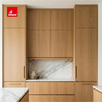 Meuble de cuisine en contreplaqué mélaminé style bois grainé moderne Alland, design luxueux, facile à assembler