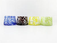 Décor à la maison 10oz fait à la main coloré léopard verre bougie navire parfumé cire tasses en verre pour la fabrication de bougies