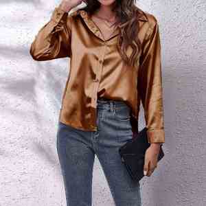 IStapromo Gifts Silk Women Shirt Women Long Sleeve Shirts <b>Blouse</b> Office Lady Satin <b>Blouse</b> Tops Plus Size Women's <b>Blouses</b> & Shirt - Product Image 3