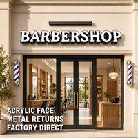 Letrero Exterior Impermeable para Tienda, Letras de Canal con Iluminación Frontal LED 3D Personalizadas, Logotipo Comercial para Pared de Barbería