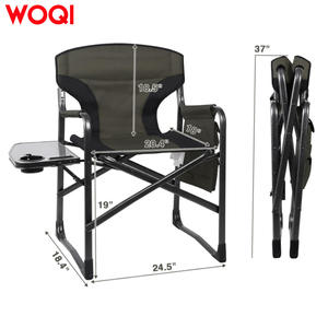 Silla Plegable para Exteriores Woqi con Mesa Lateral, Silla de Jardín Ligera de Aluminio, Negra, Capacidad de 120 kg - Product Image 3